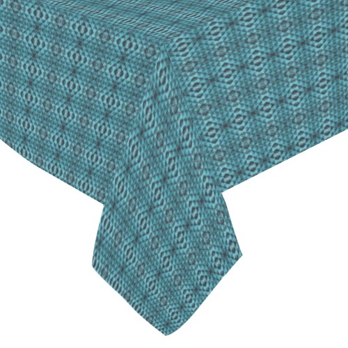 green repeating pattern Cotton Linen Tablecloth 60"x 84"