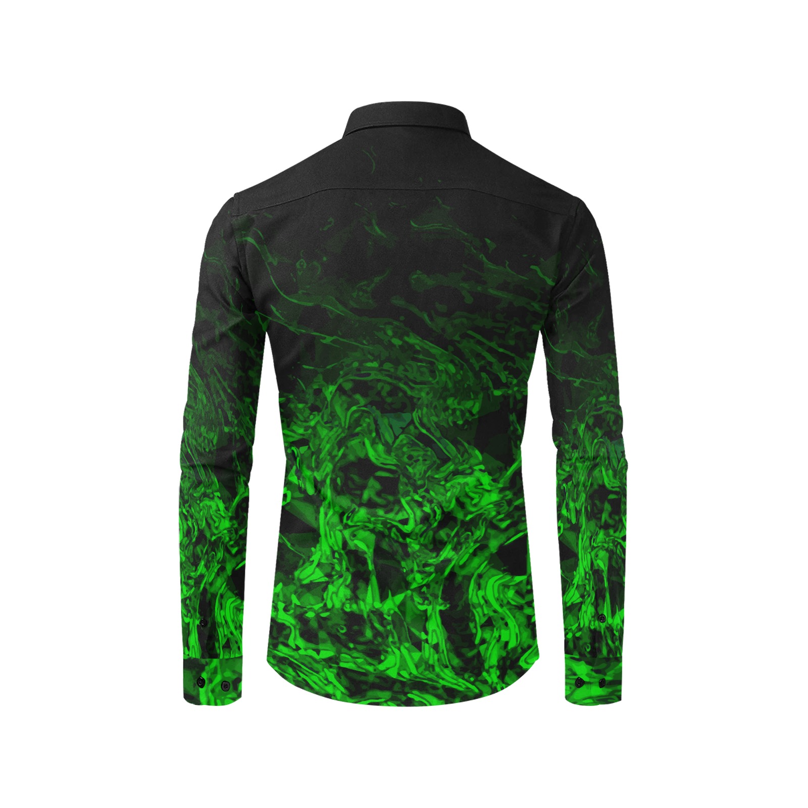 Green Mutant black collar Men's All Over Print Casual Dress Shirt (Model T61)