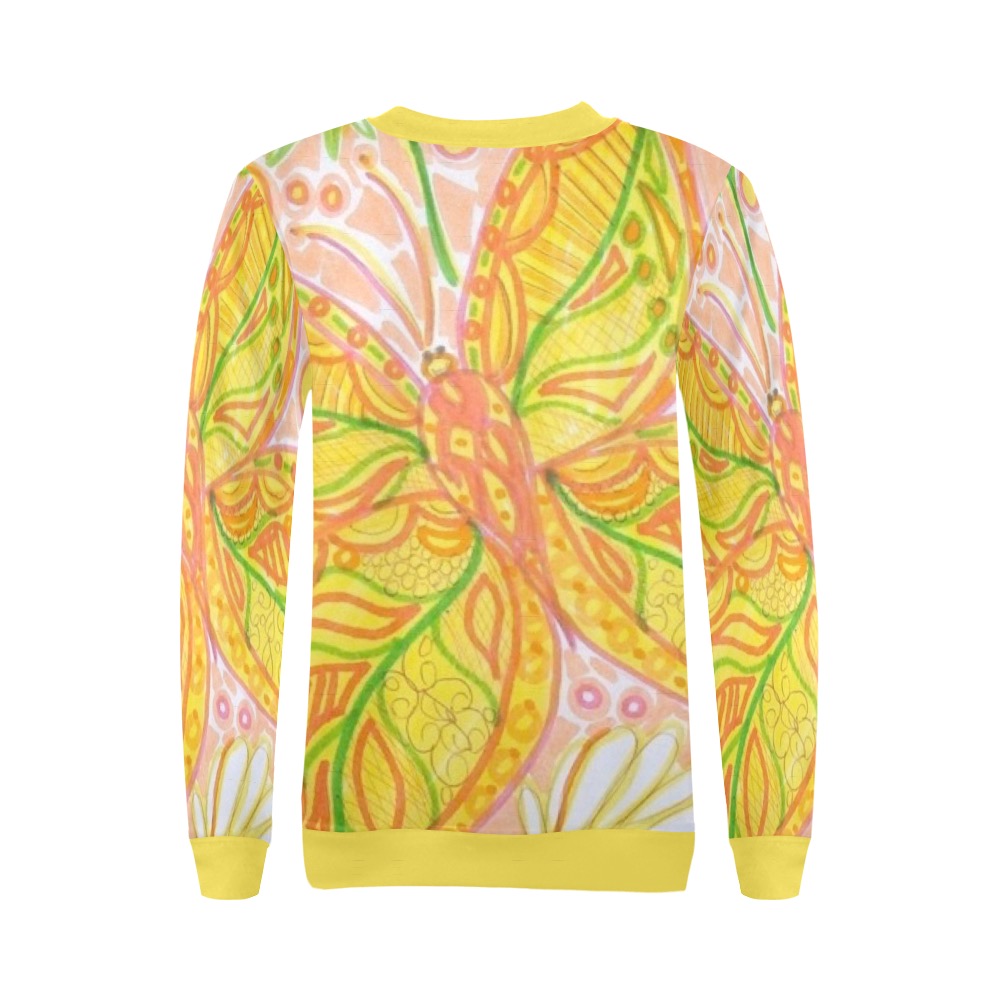 butterfly All Over Print Crewneck Sweatshirt for Women (Model H18)
