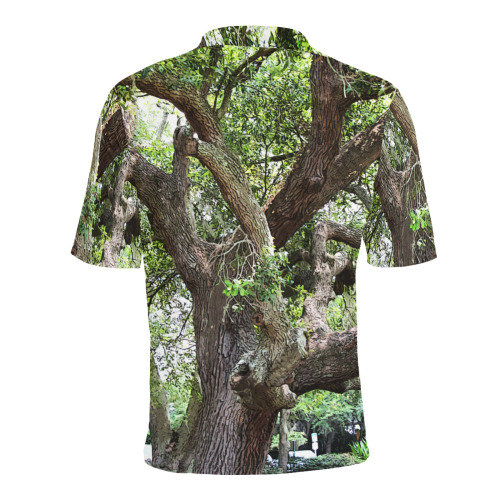 Oak Tree In The Park 7659 Stinson Park Jacksonville Florida Men's All Over Print Polo Shirt (Model T55)