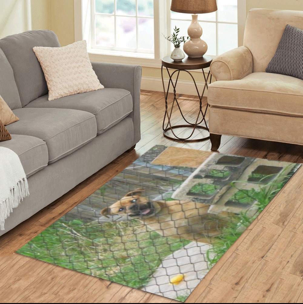 A Smiling Dog Area Rug 5'x3'3''