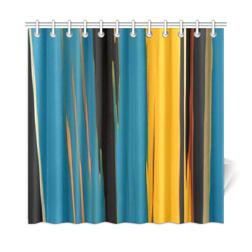 Black Turquoise And Orange Go! Abstract Art Shower Curtain 72"x72"