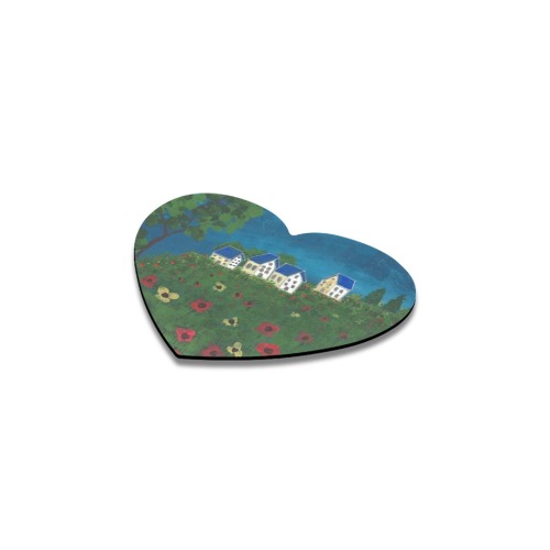 The Field of Poppies Heart Coaster