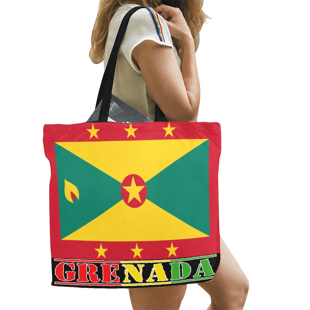 grenada-flag-xl All Over Print Canvas Tote Bag/Large (Model 1699)