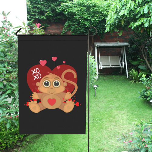 Valentine's Day Monkey Garden Flag 12‘’x18‘’(Twin Sides)