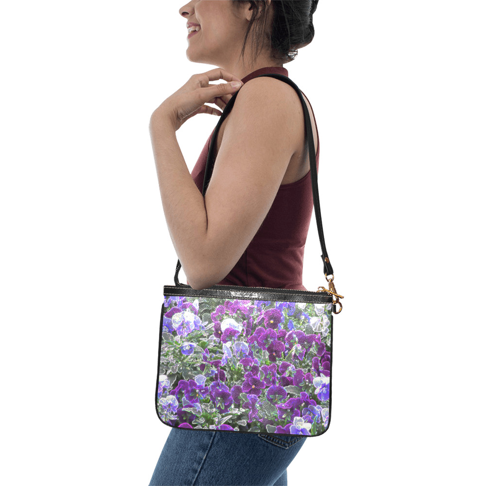 Field Of Purple Flowers 8420 Small Shoulder Bag (Model 1710)