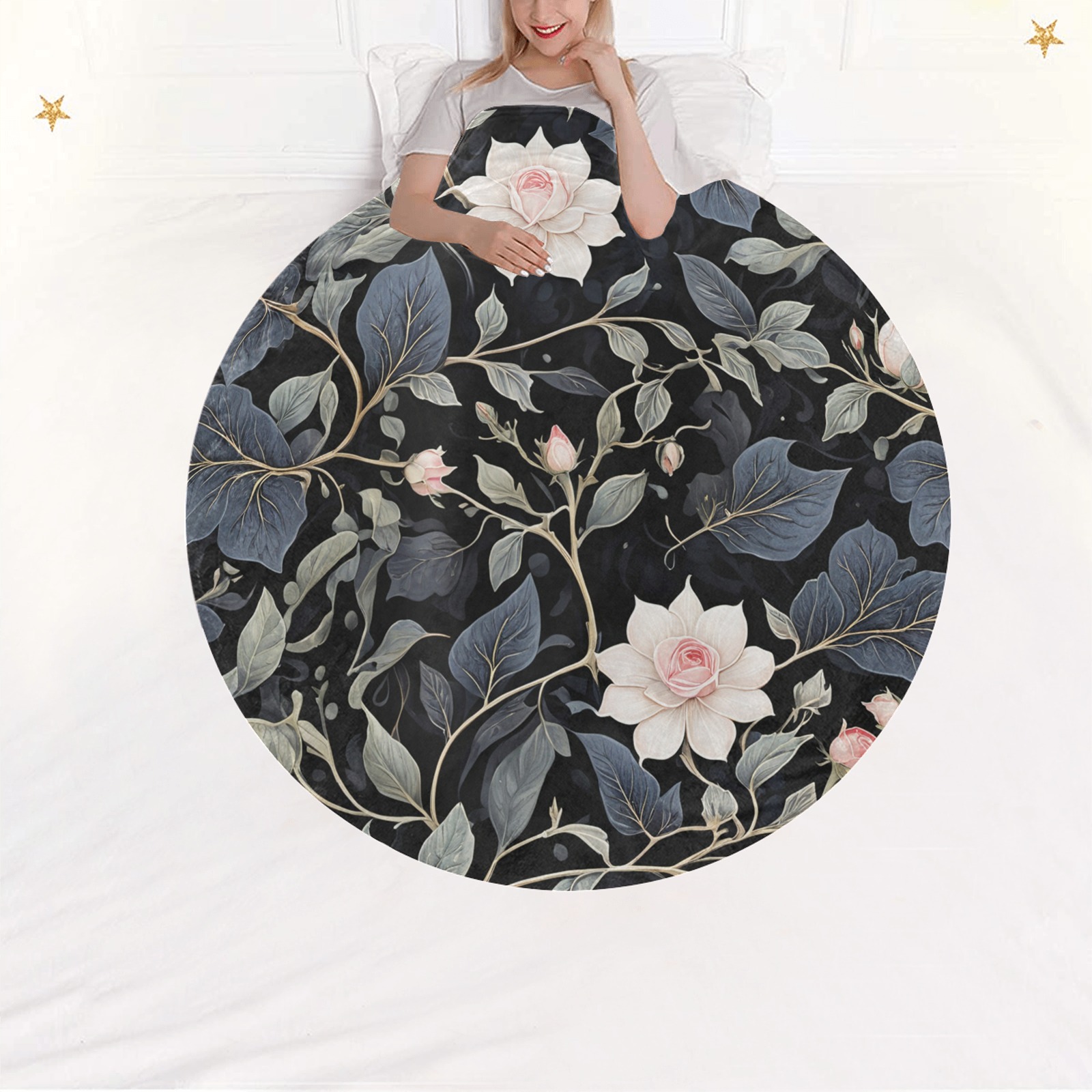 Fabulous Florals 11 Circular Ultra-Soft Micro Fleece Blanket 47"