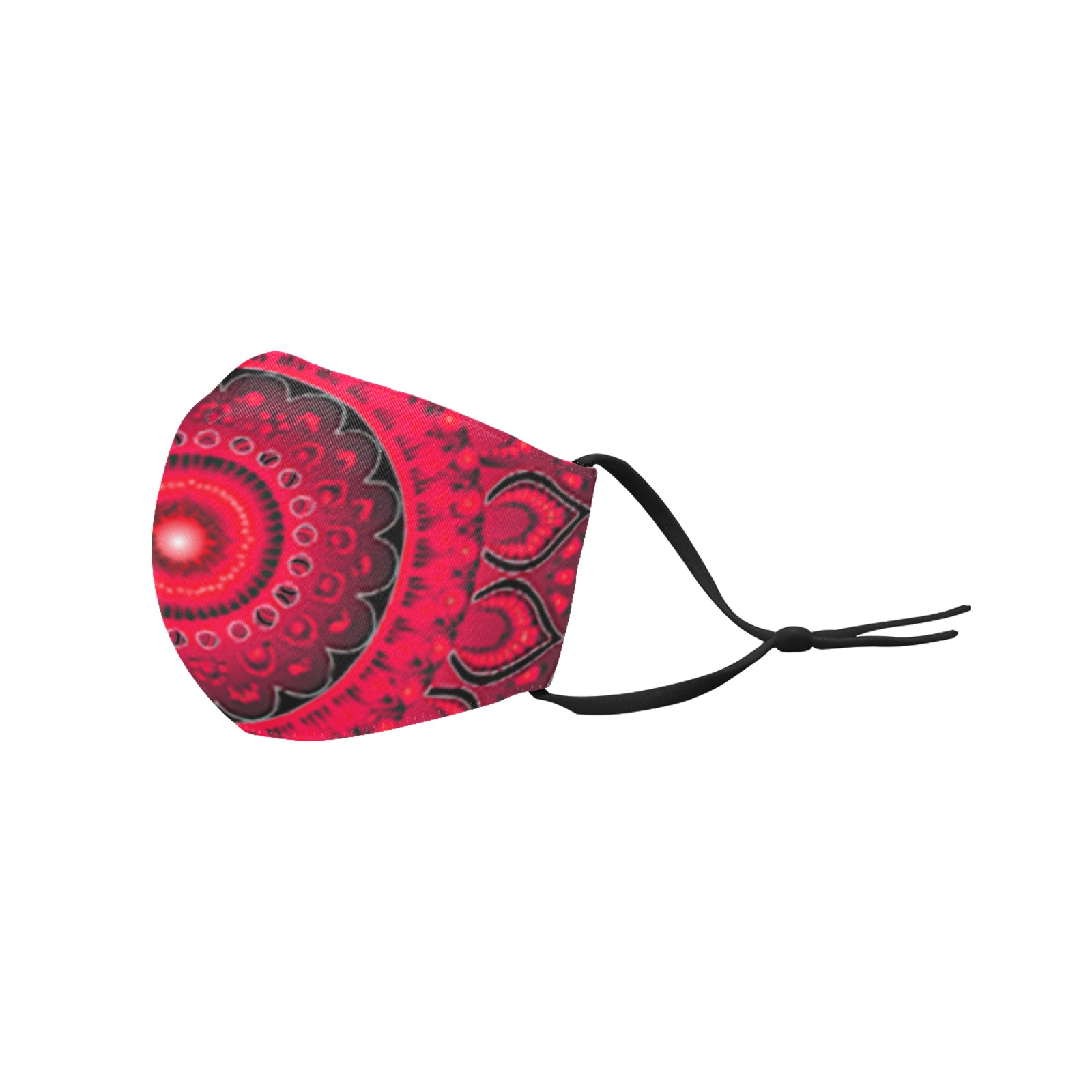 Red Mandala 3D Mouth Mask with Drawstring (Pack of 3) (Model M04)