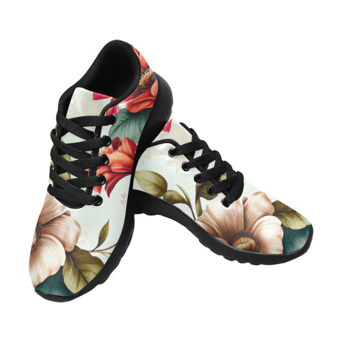 flowers botanic art (4) running shoes Kid's Running Shoes (Model 020)