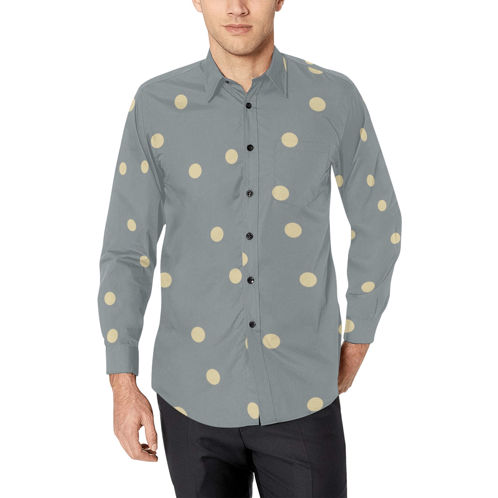 dot to dot Men's All Over Print Casual Dress Shirt (Model T61)