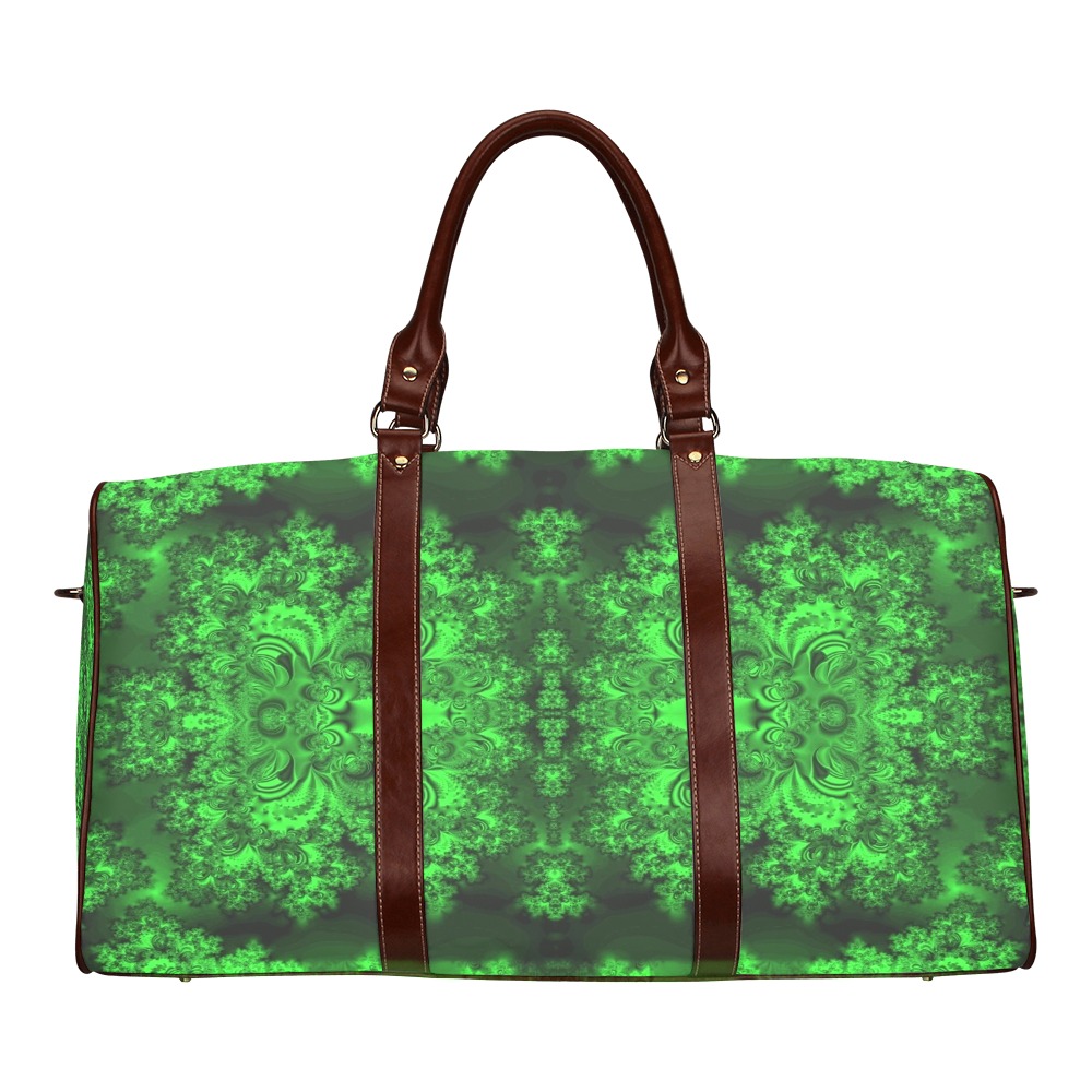 Frost on the Evergreens Fractal Waterproof Travel Bag/Small (Model 1639)