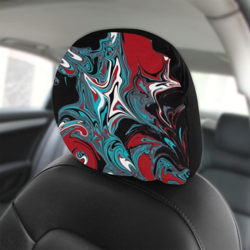Dark Wave of Colors Car Headrest Cover (Single)