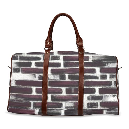 burgundy bricks Waterproof Travel Bag/Large (Model 1639)