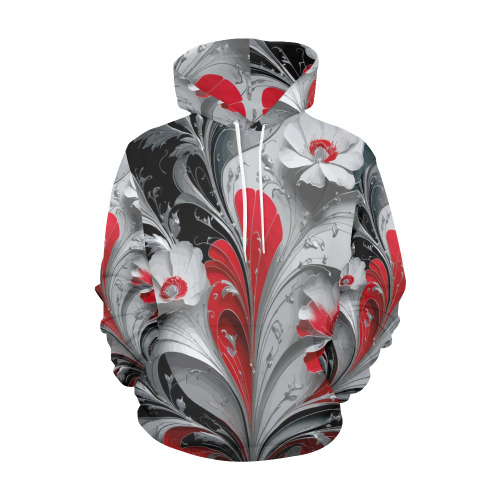 Falcon Bloom Art Nouveau Elegance All Over Print Hoodie for Women (USA Size) (Model H13)