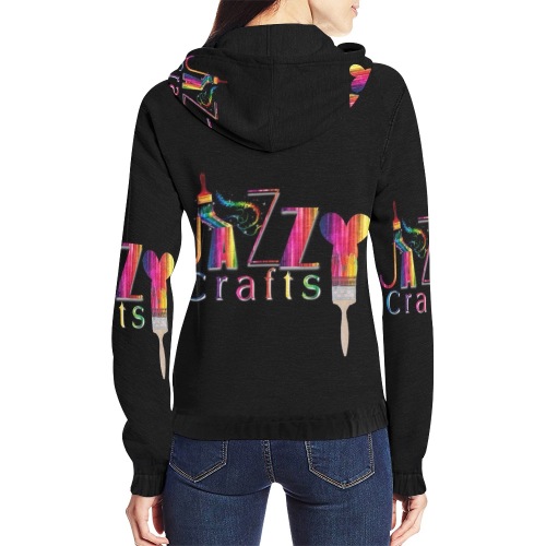 Jazzy crafts Jacket All Over Print Full Zip Hoodie for Women (Model H14)