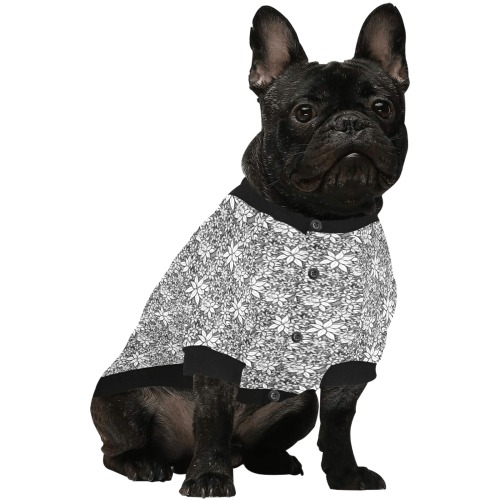 Petals in the Wind in Black Pet Dog Round Neck Shirt