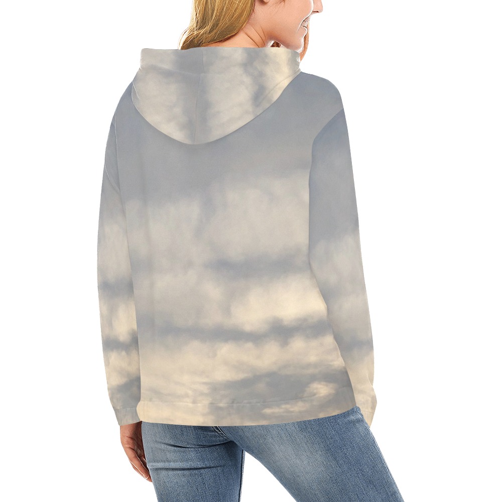 Rippled Cloud Collection All Over Print Hoodie for Women (USA Size) (Model H13)