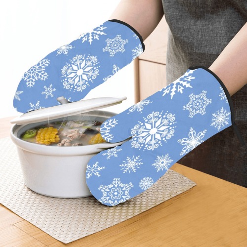 Winter Snowflakes Oven Mitt & Pot Holder