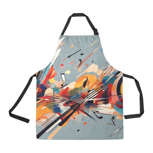 Music and notes. Charming colorful abstract art All Over Print Apron