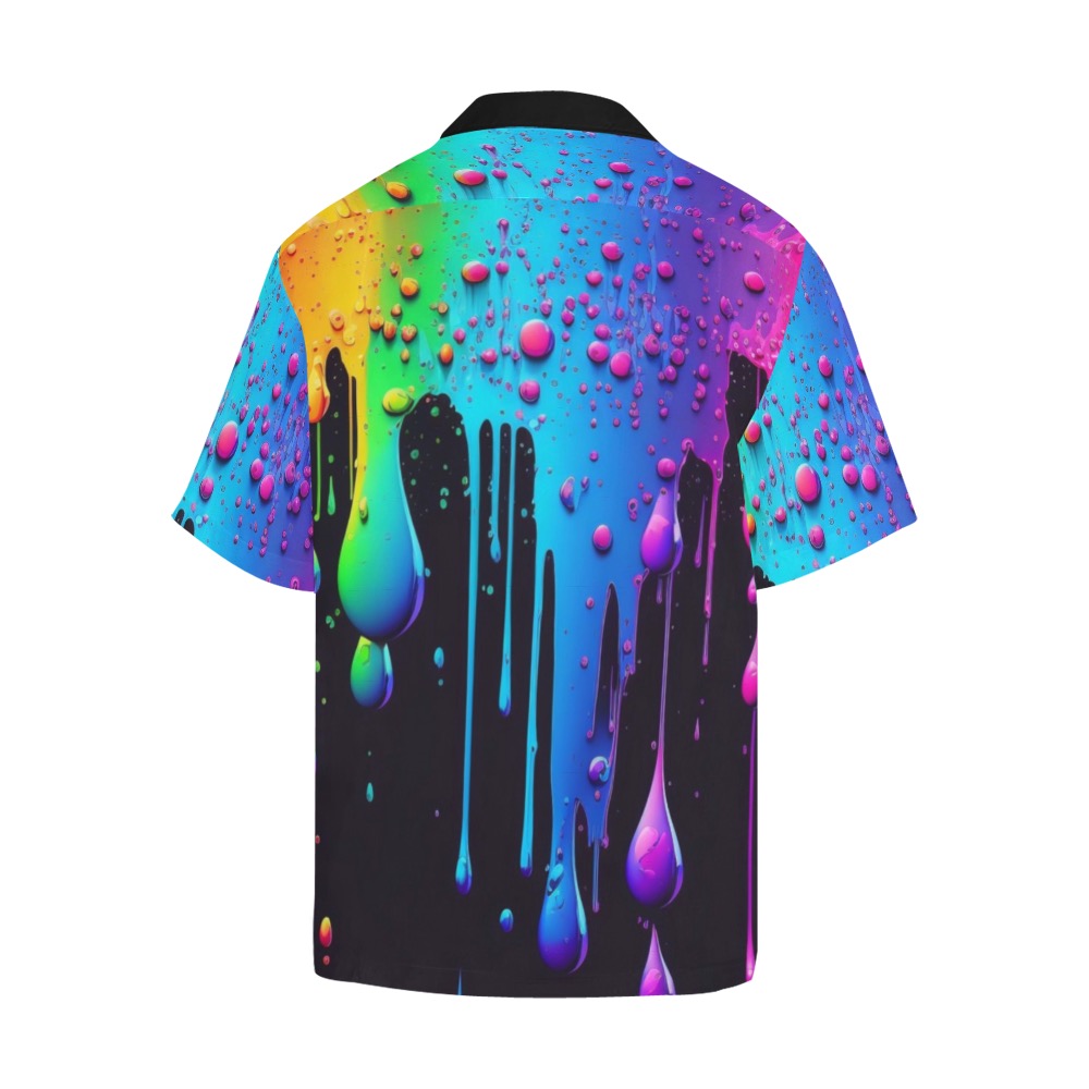 Neon Paint Drips 7 Hawaiian Shirt with Merged Design (Model T58)