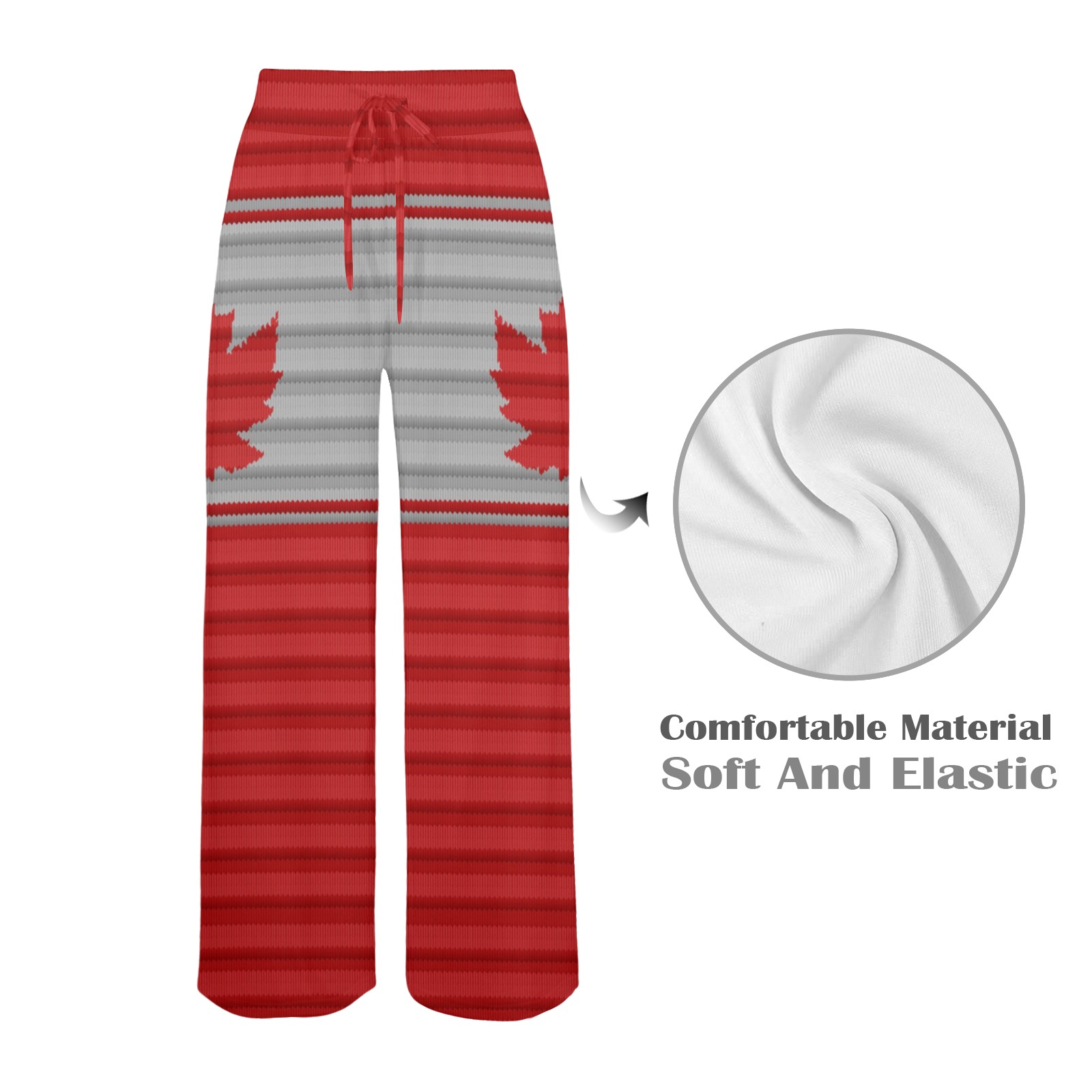 Canada Wool Print Lounge Pants Women's Wide Leg Lounge Pants (Model L77)