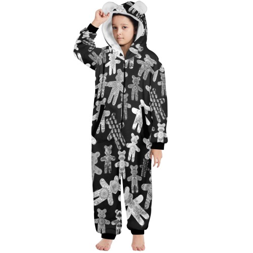 teddy bear assortiment 4 One-Piece Zip Up Hooded Pajamas for Big Kids
