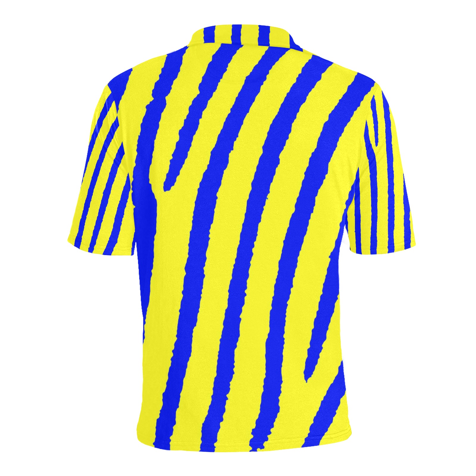 Zebra Print (Yellow & Blue) Men's All Over Print Polo Shirt (Model T55)