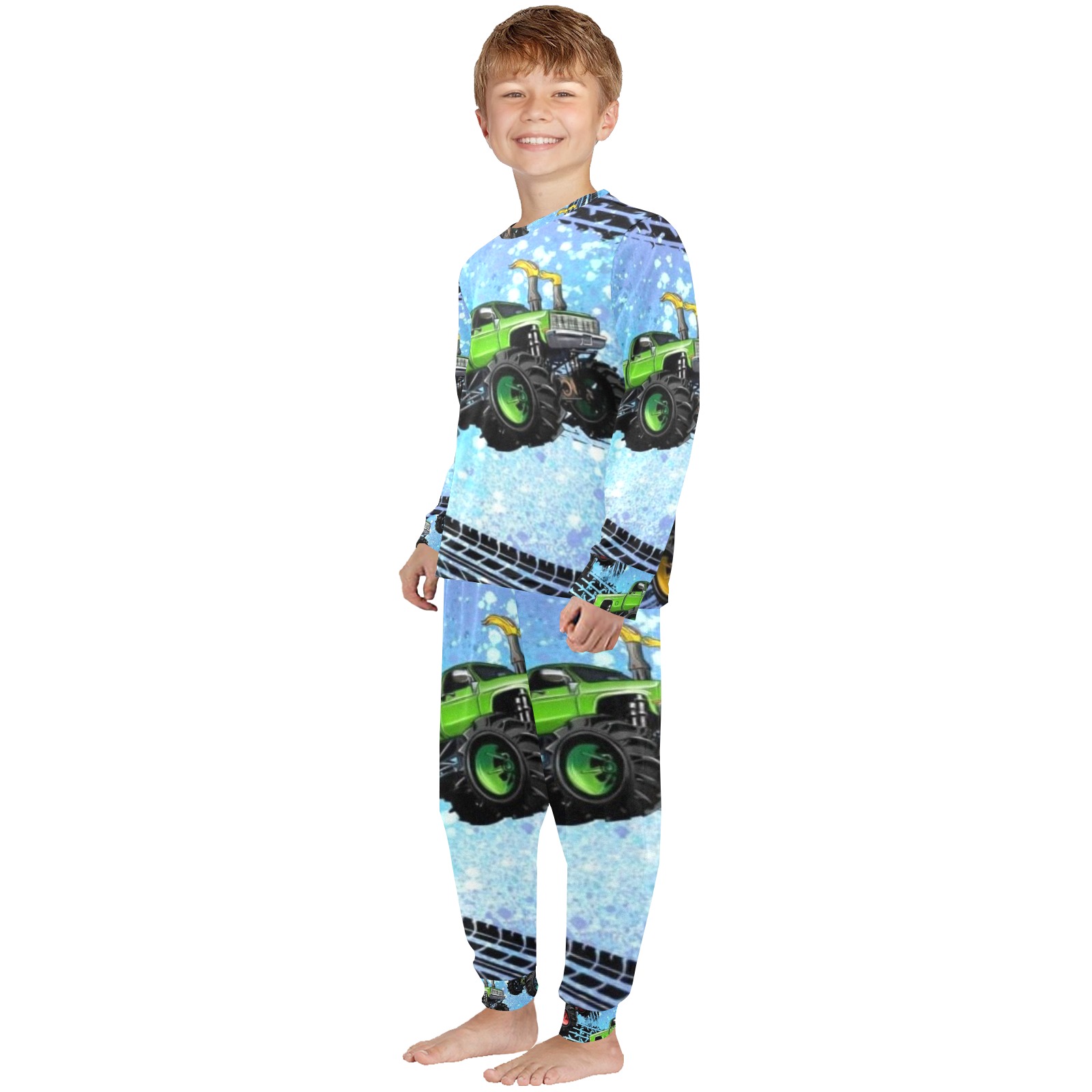 Truck PJ Little Boys' Crew Neck Long Pajama Set