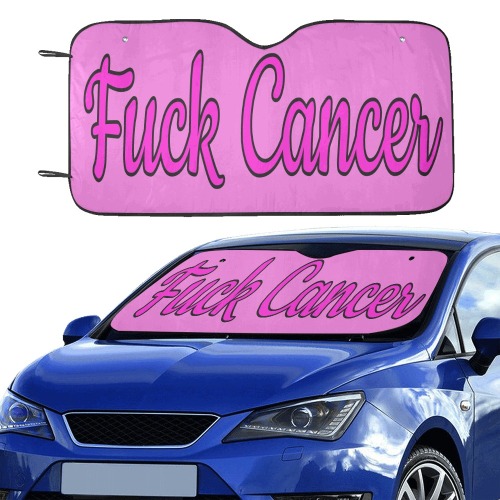 Pink with Fuck Cancer Car Sun Shade 55"x30"