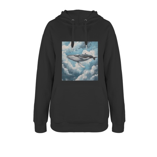 Whale in the Clouds Women's Oceanus Hoodie Sweatshirt (Model H03)