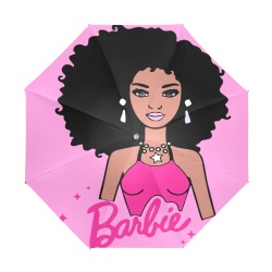 Afro Barbie Umbrello Pink Anti-UV Foldable Umbrella (U08)