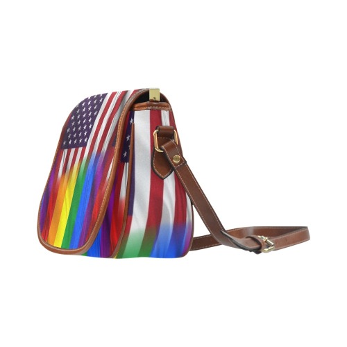 USA Pride Flag Pop Art by Nico Bielow Saddle Bag/Large (Model 1649)
