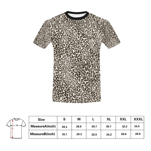 Black leopard animal print - 786 All Over Print T-Shirt for Men (USA Size) (Model T40)
