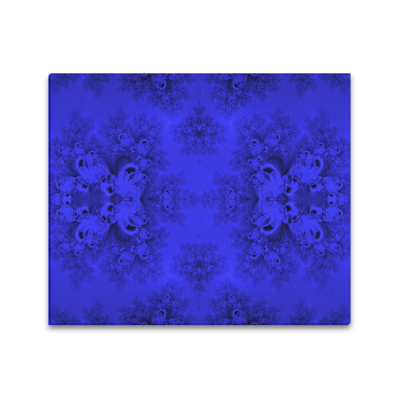 Midnight Blue Gardens Frost Fractal Frame Canvas Print 24"x20"