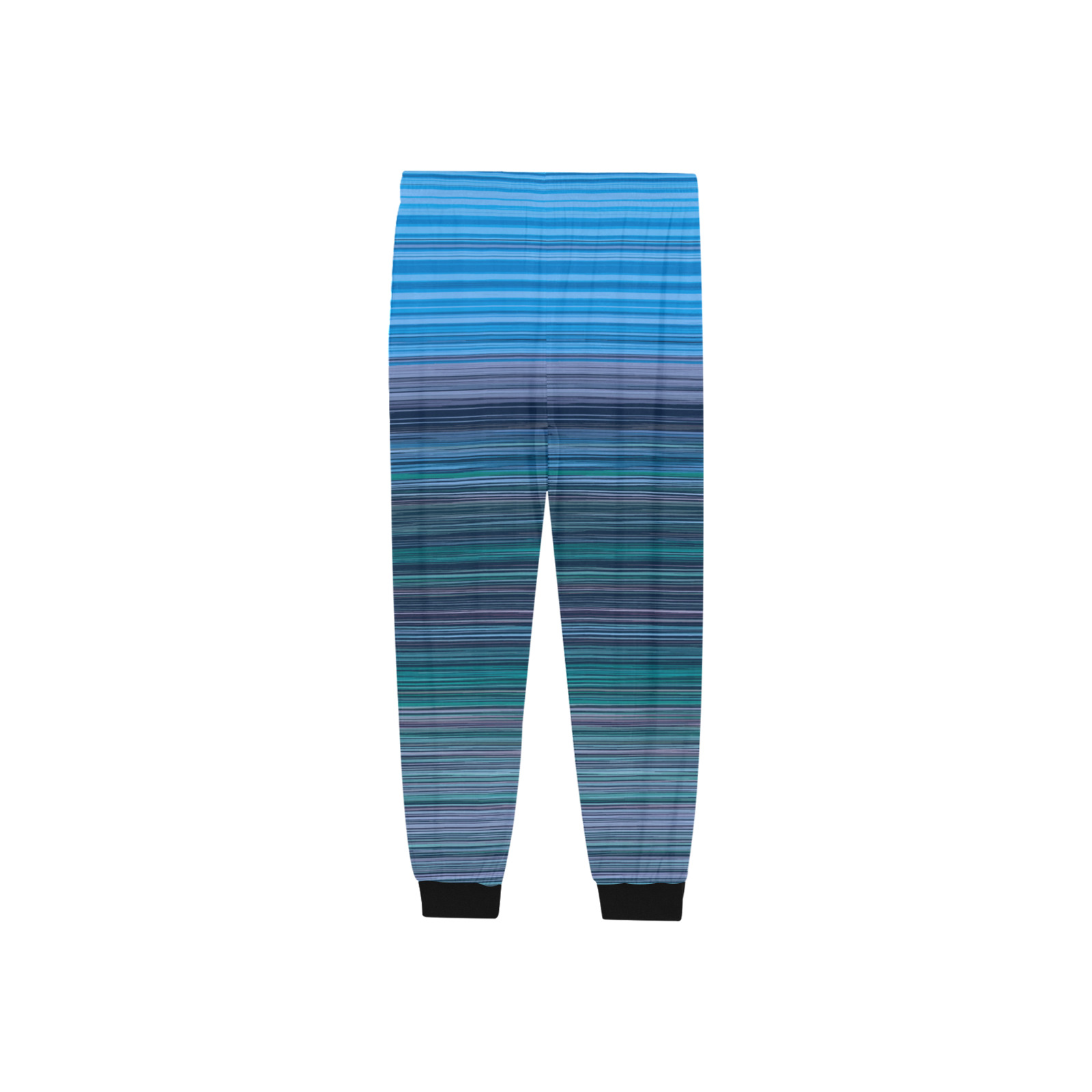 Abstract Blue Horizontal Stripes Men's Pajama Trousers