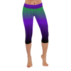 Witchy Wave Design Women's Low Rise Capri Leggings (Invisible Stitch) (Model L08)