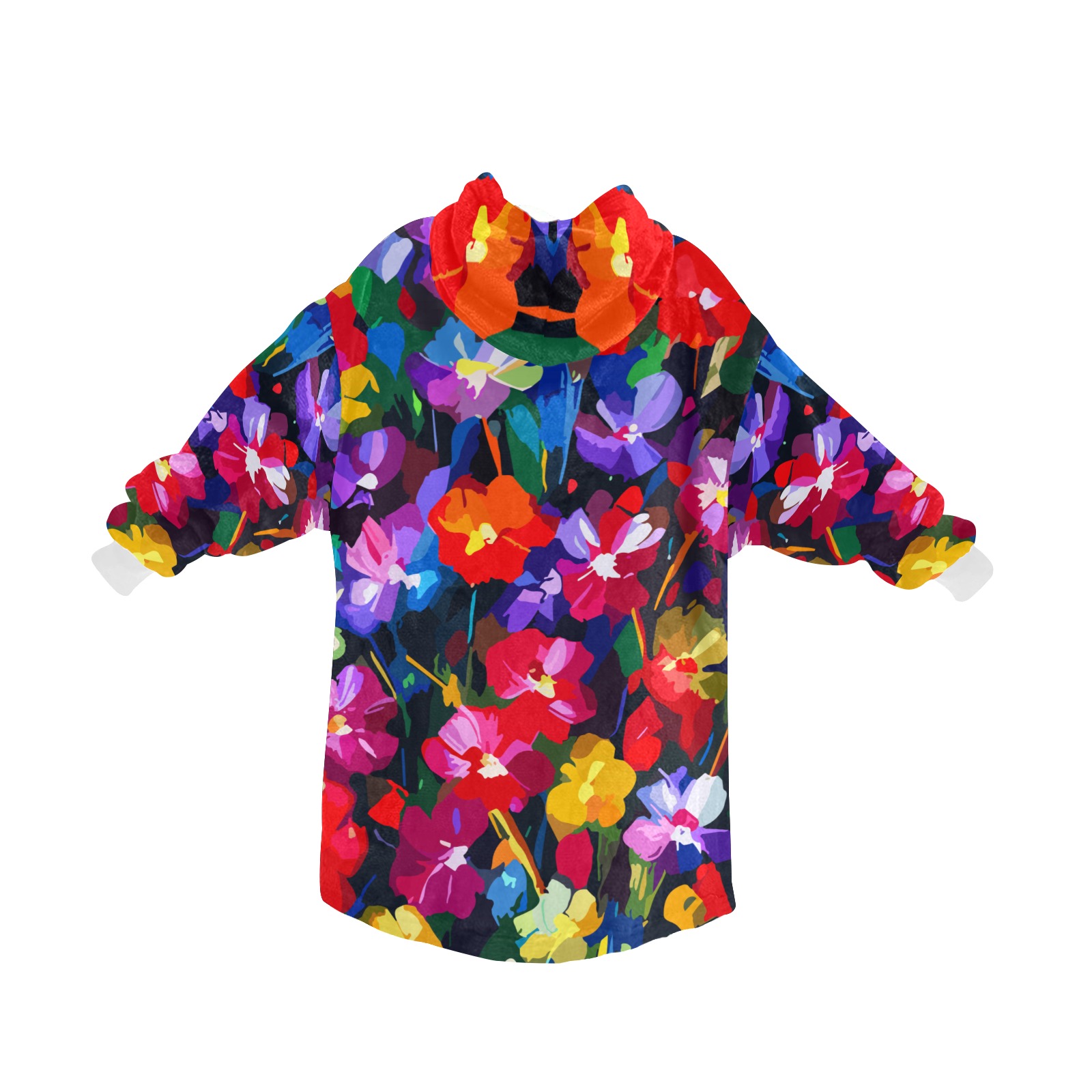 Stunning mix of colorful summer flowers Blanket Hoodie for Women