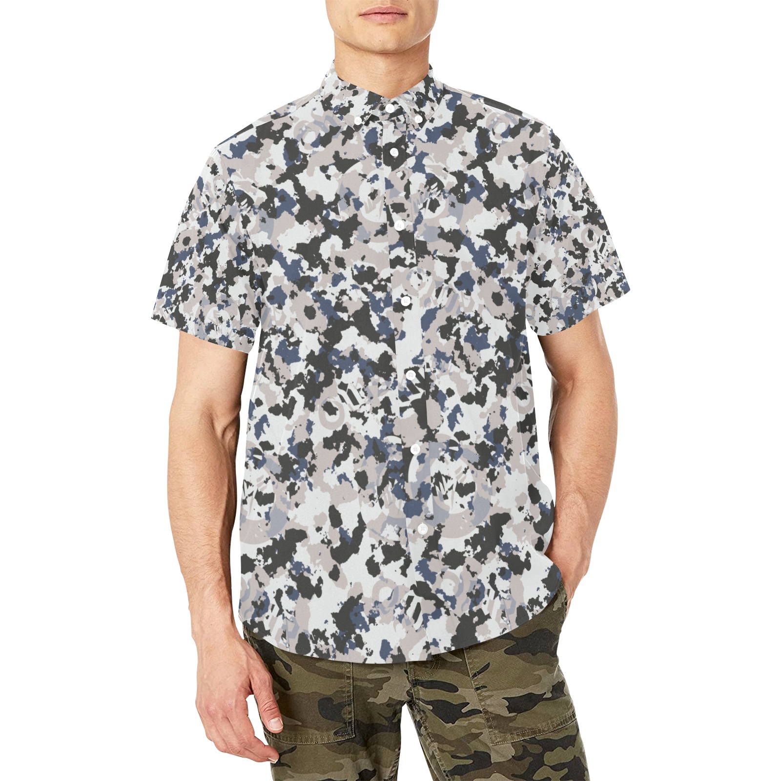 DB41699E-DB45-40E2-A7AF-BA99BA221A62 Men's Short Sleeve Shirt with Chest Pocket (Model T53)