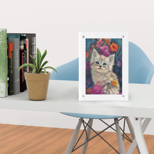Cute Kittens 9 Acrylic Magnetic Photo Frame 5"x7"