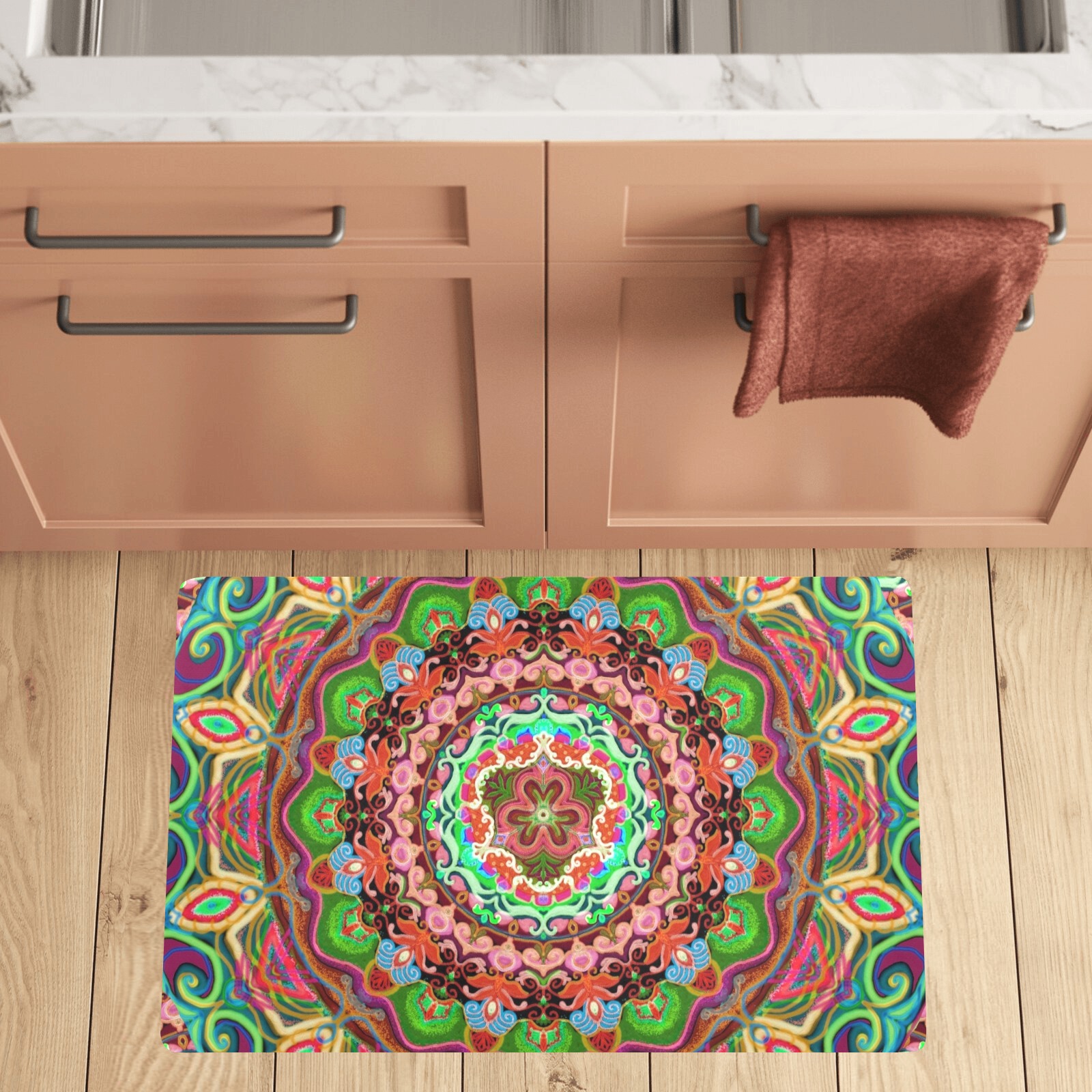 russian mandala 17 Kitchen Mat 32"x20"