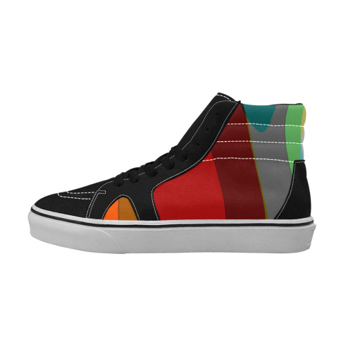 Colorful Abstract 118 Women's High Top Skateboarding Shoes (Model E001-1)