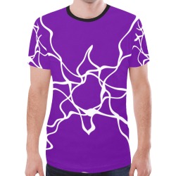 White Interlocking Triangles2 Noisy purple New All Over Print T-shirt for Men (Model T45)