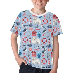 Polarbear, Seagull and Penguin Kids' All Over Print T-shirt (Model T65)