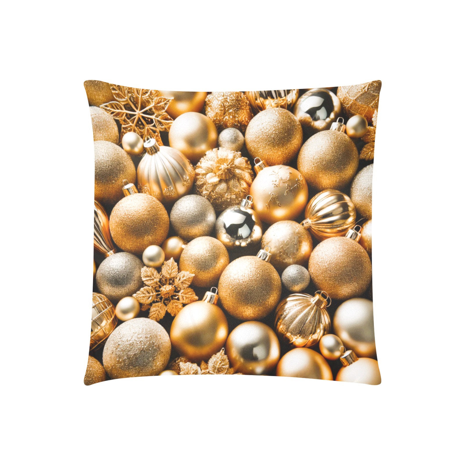 golden baubles Custom Zippered Pillow Cases 20"x20" (Two Sides)