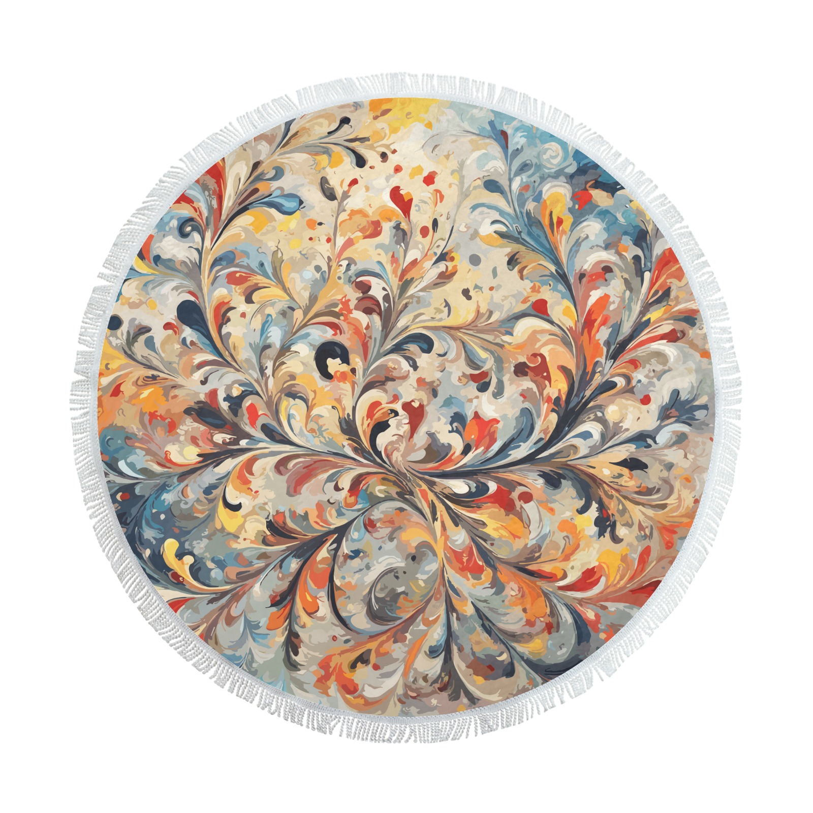 Stylish floral ornament. Beautiful colorful art Circular Beach Shawl Towel 59"x 59"