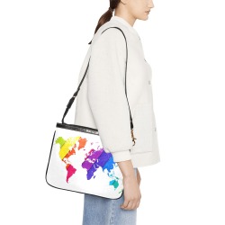 world map rainbow love Small Shoulder Bag (Model 1710)