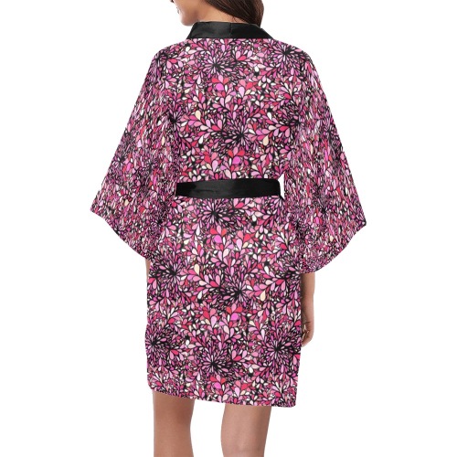 Raspberry Splash Kimono Robe