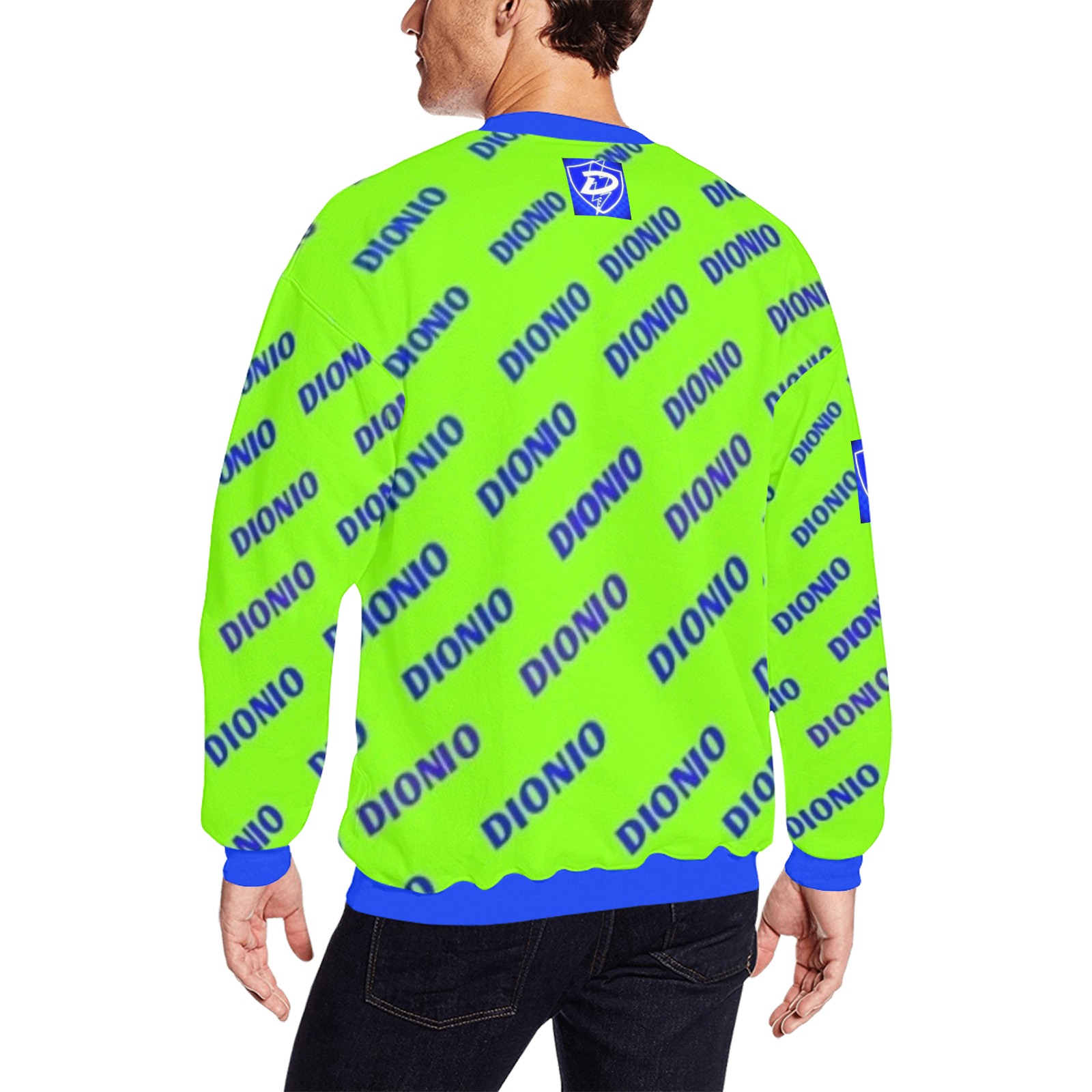 DIONIO - Steppers Sweatshirt Men's Oversized Fleece Crew Sweatshirt (Model H18)