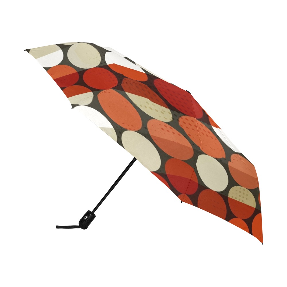 Mid Century Abstract Red Circles Anti-UV Auto-Foldable Umbrella (U09)