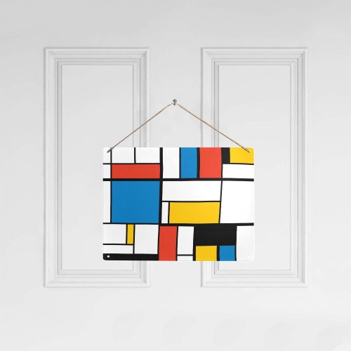 Mondrian De Stijl Modern Metal Sign 16"x12"